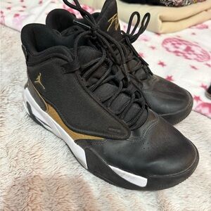 Jordan Black and Gold Sneakers